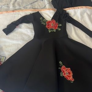 Black with red girl dress size 10